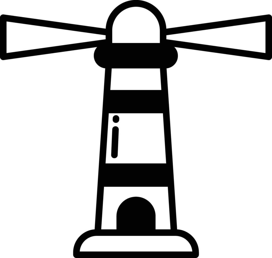 Lighthouse glyph and line vector illustration