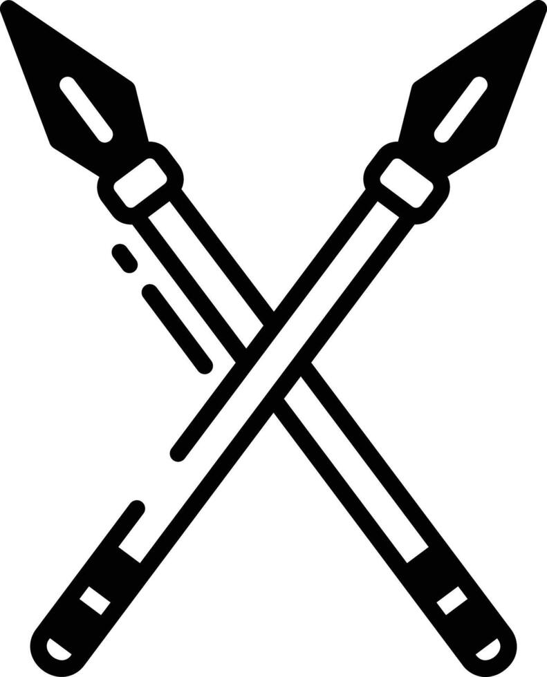 War Spears glyph and line vector illustration