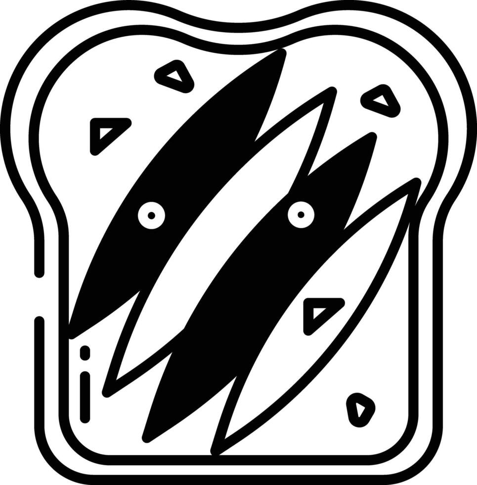 mexican toast glyph and line vector illustration