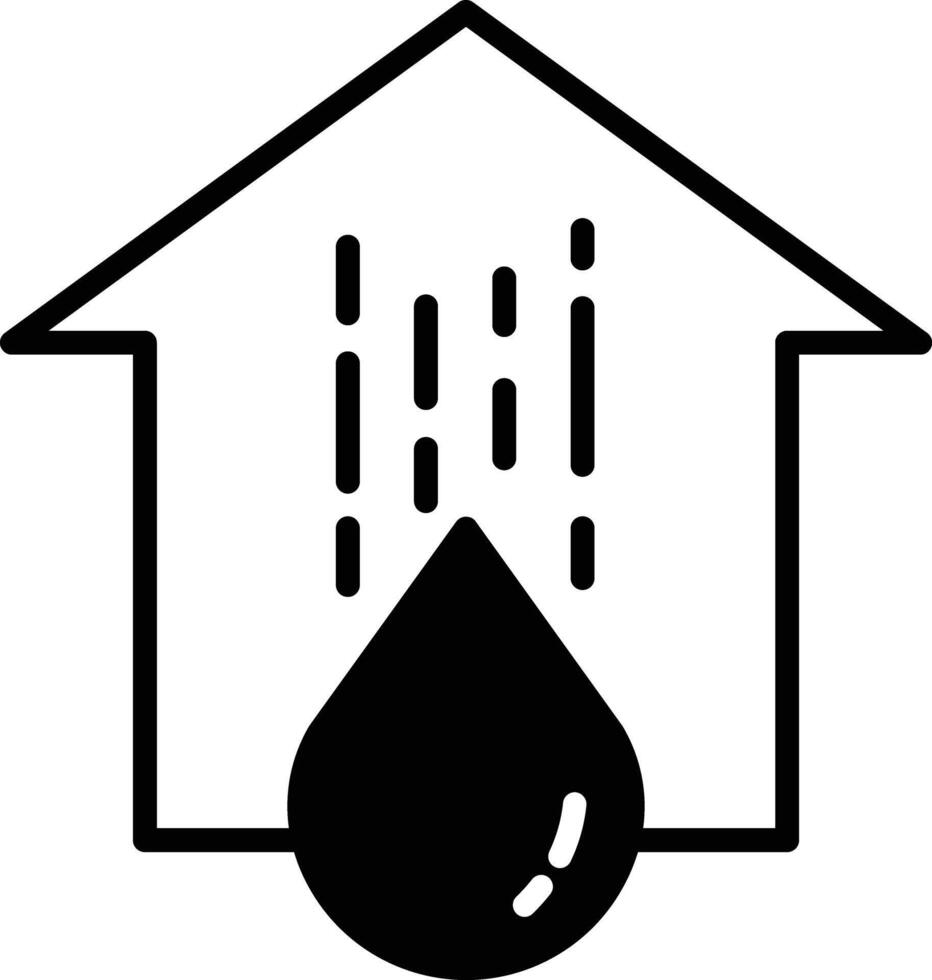 hogar agua glifo y línea vector ilustración
