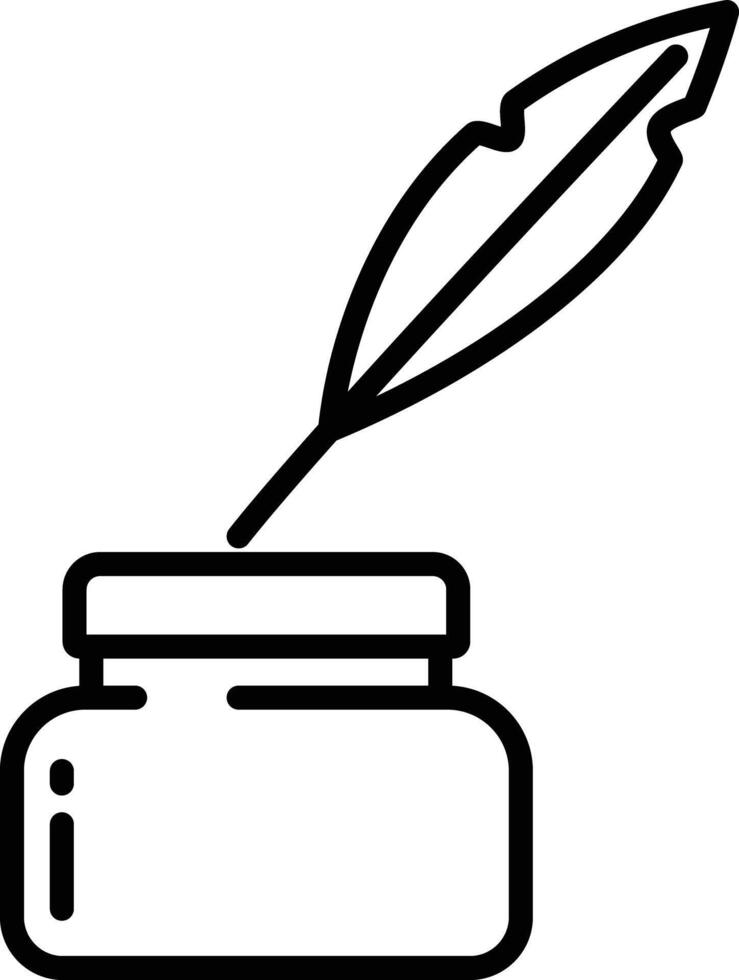 ink bottle outline vector illustration