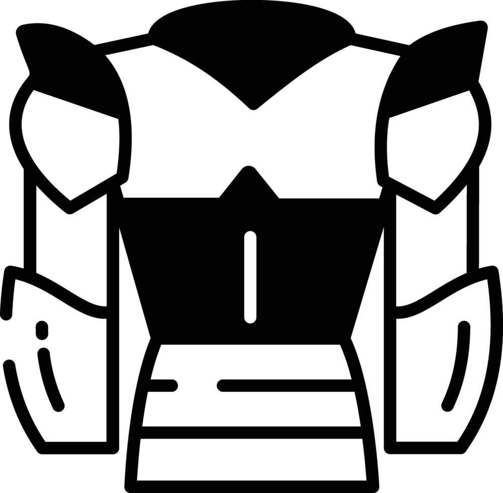 Culet Armor glyph and line vector illustration