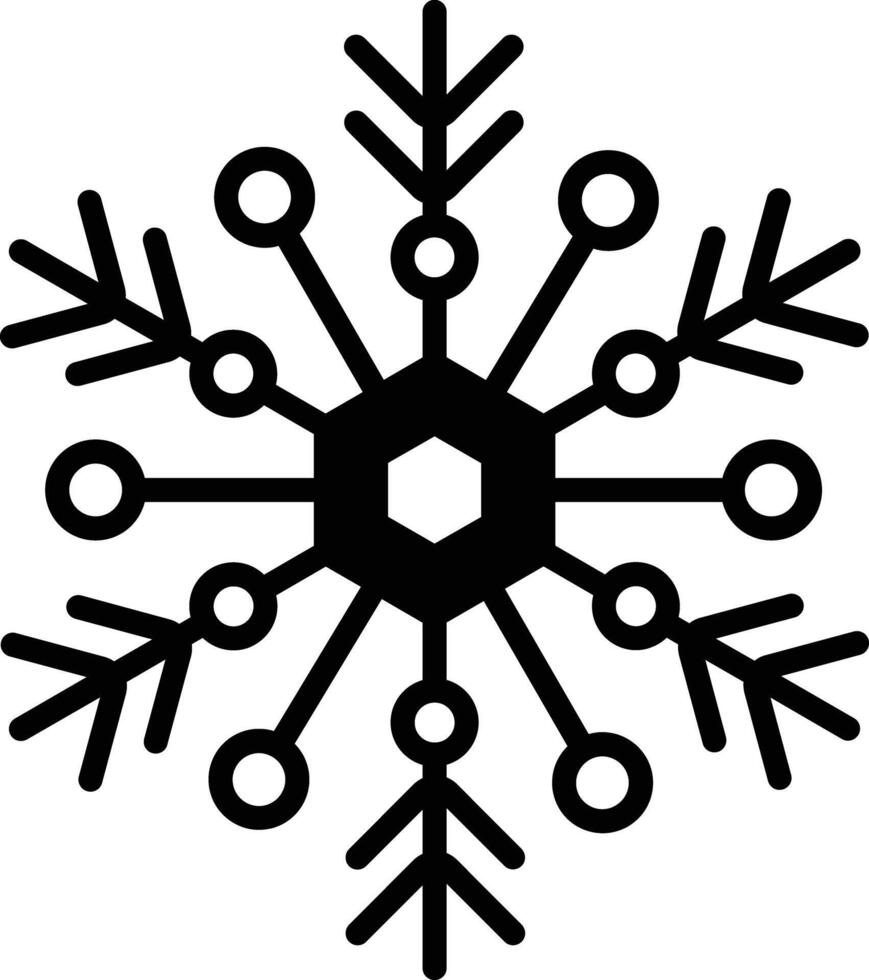 Snowflake glyph and line vector illustration