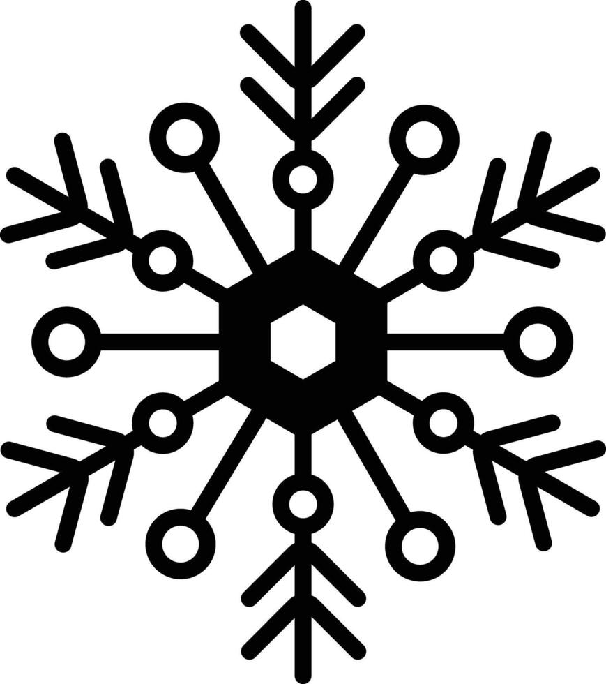 Snowflake glyph and line vector illustration