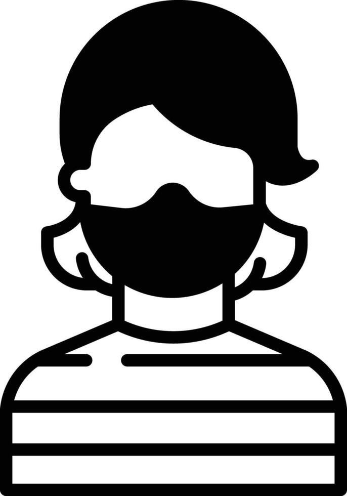Mask Woman glyph and line vector illustration