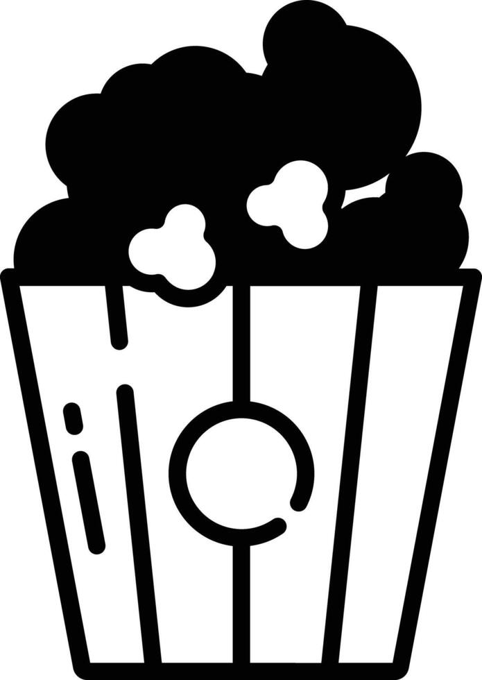 Pop Corn glyph and line vector illustration