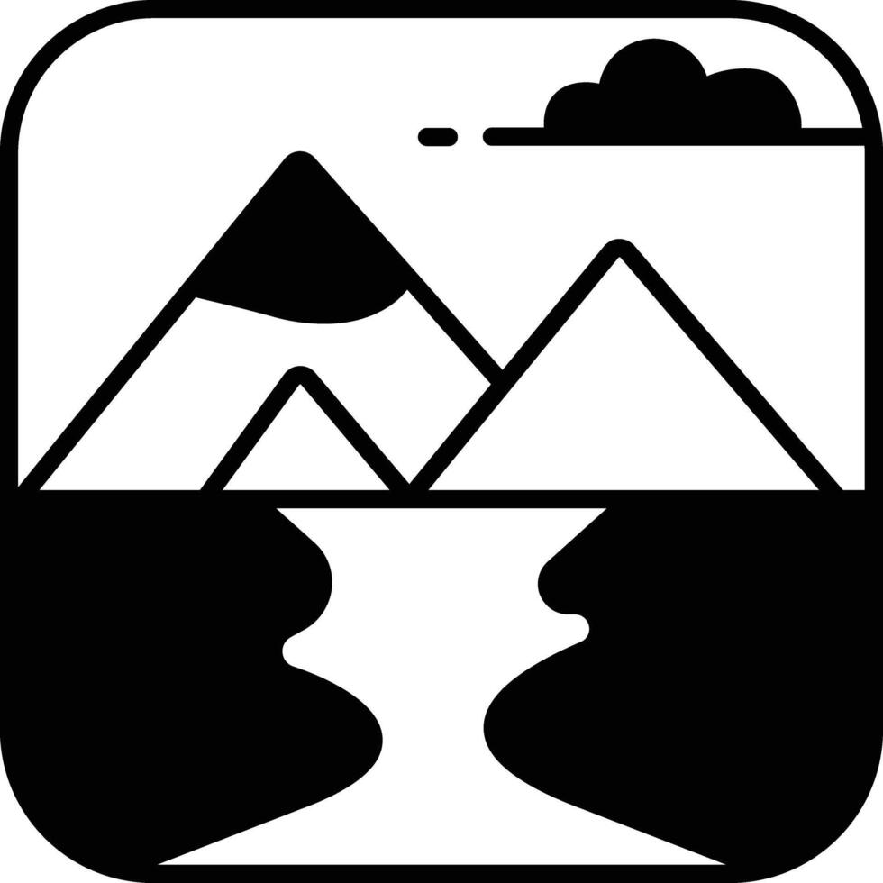 landscape glyph and line vector illustration
