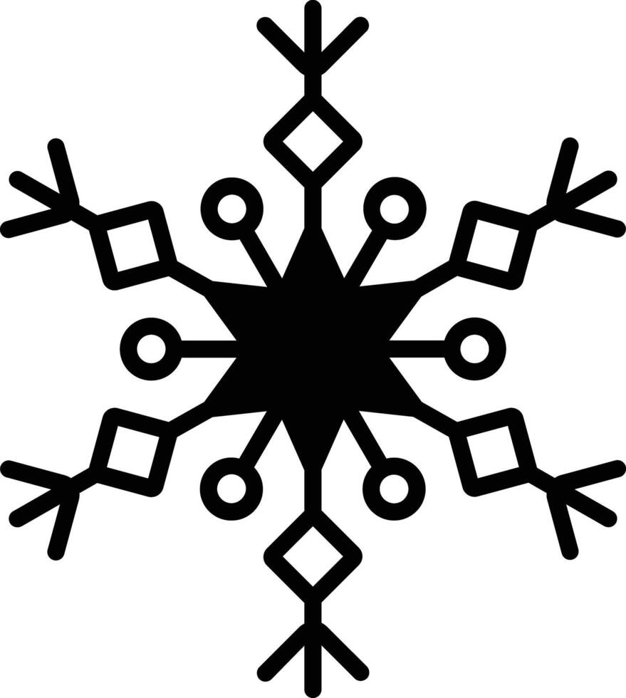 Snowflake glyph and line vector illustration