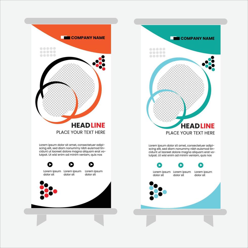 roll up banner design vector