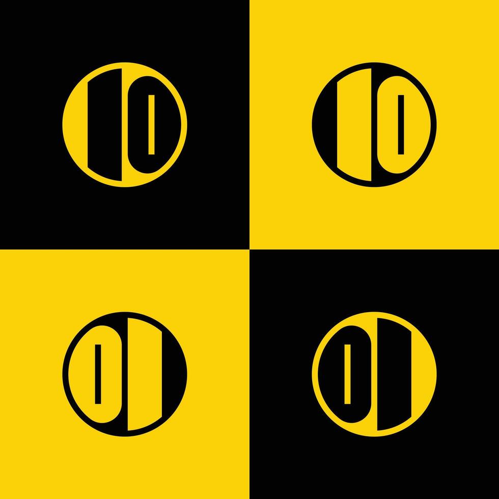 Simple IO and OI Letters Circle Logo Set, suitable for business with IO and OI initials vector