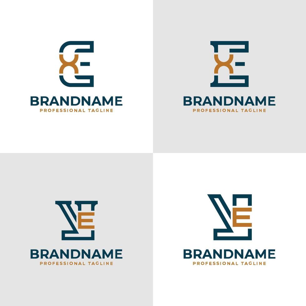 Elegant Letters EX and XE Monogram Logo, suitable for business with EX or XE initials vector