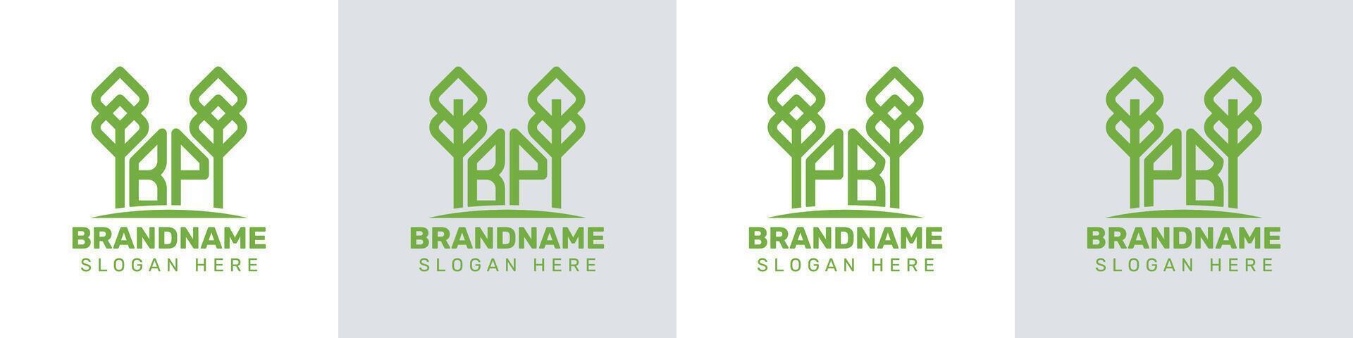 Letters BP and PB Greenhouse Logo, for business related to plant with BP or PB initials vector