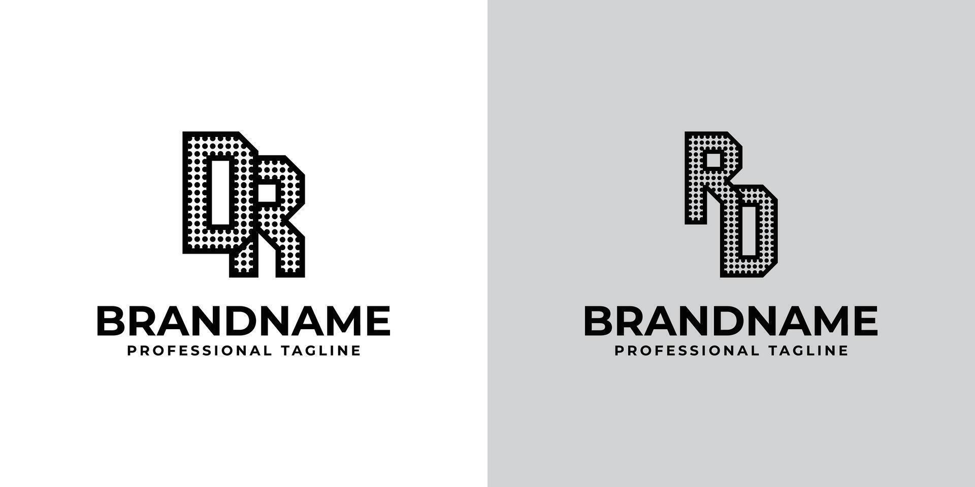 Letters DR and RD Dot Monogram Logo, Suitable for business with DR or RD initials vector