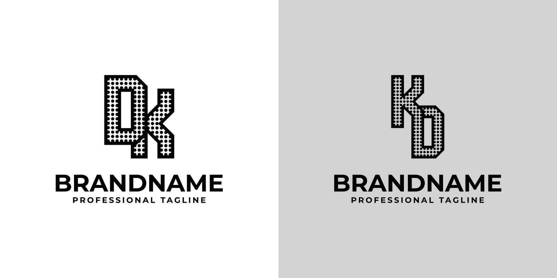 Letters DK and KD Dot Monogram Logo, Suitable for business with DK or KD initials vector