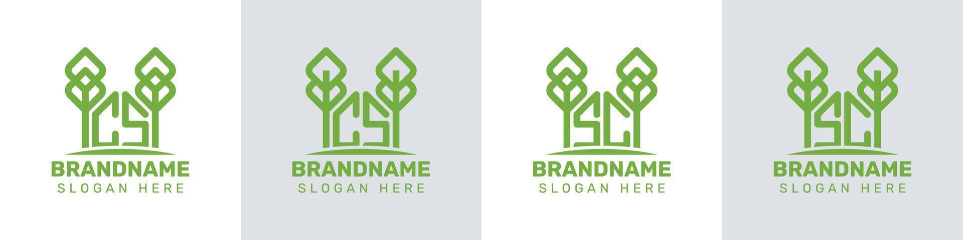 Letters CS and SC Greenhouse Logo, for business related to plant with CS or SC initials vector