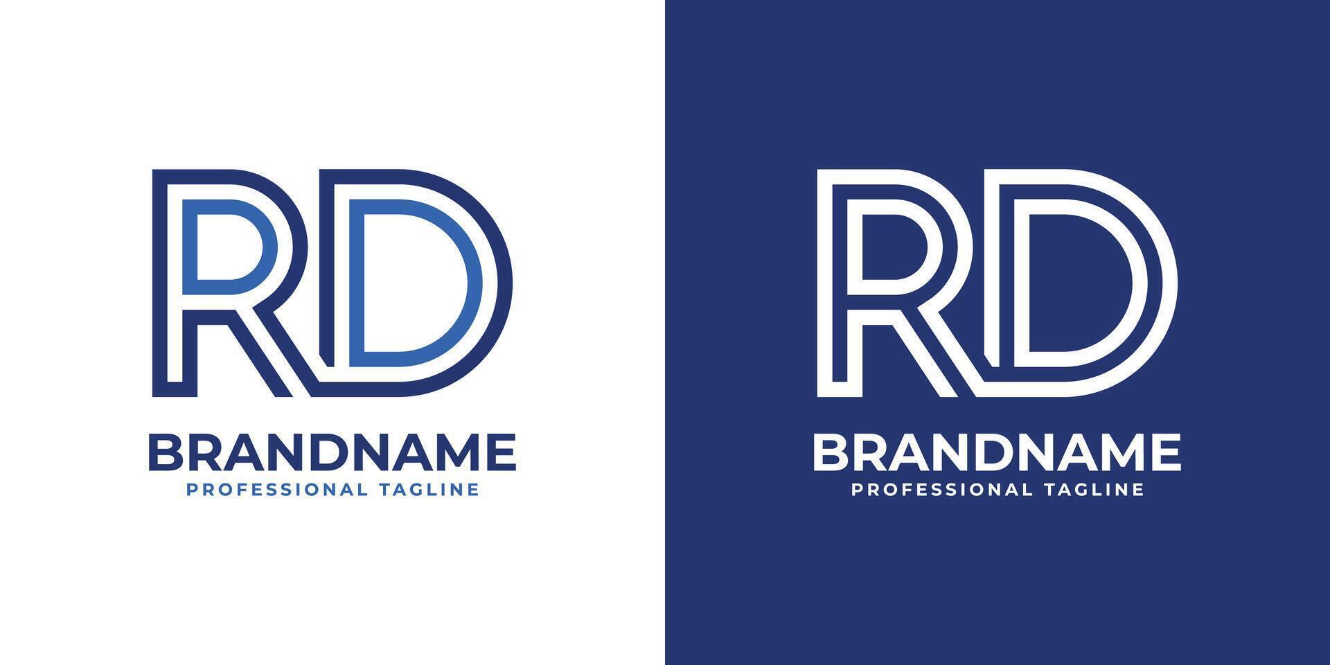 Letters RD Line Monogram Logo, suitable for business with RD or DR initials vector