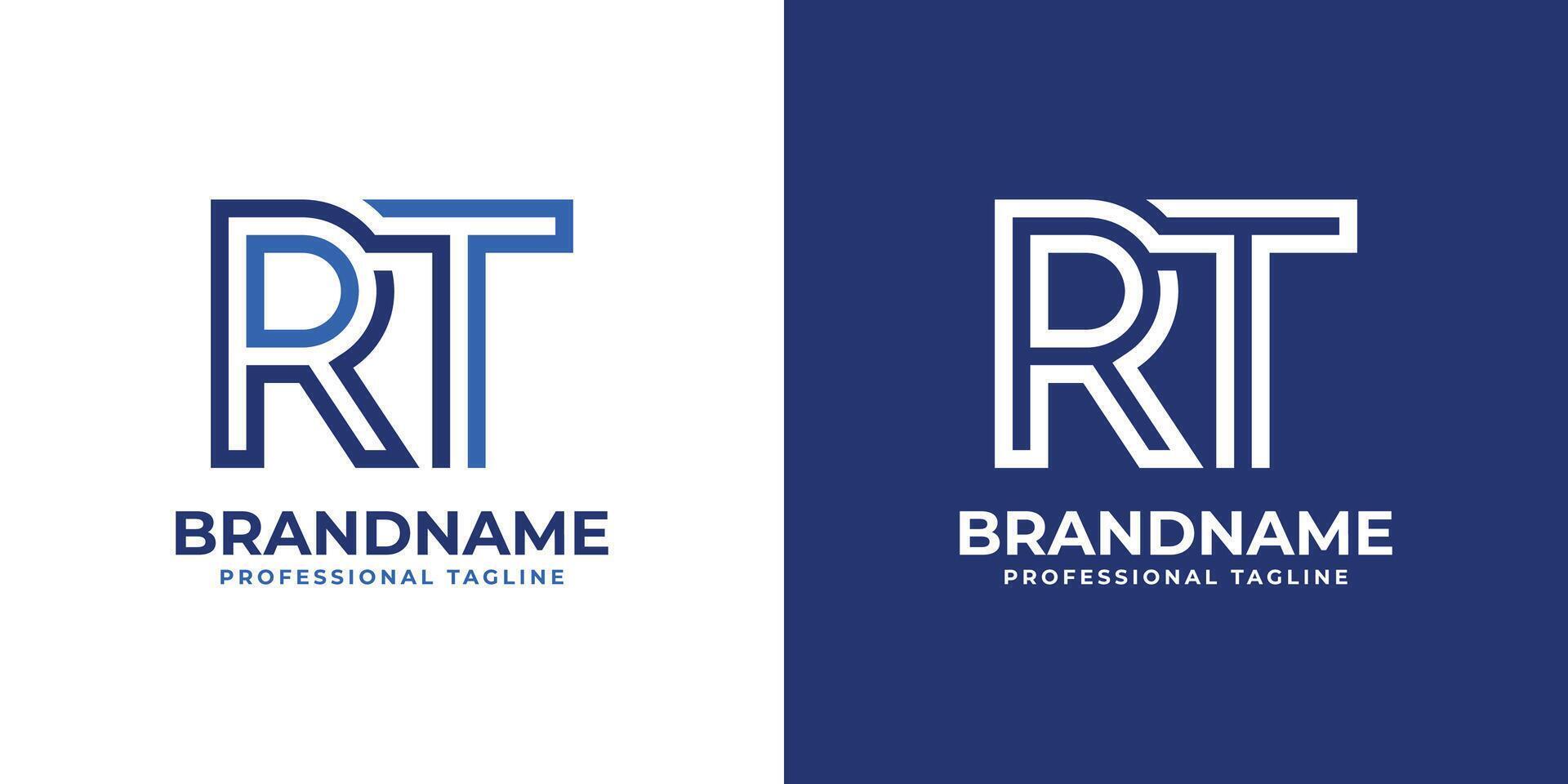 Letters RT Line Monogram Logo, suitable for business with RT or TR initials vector