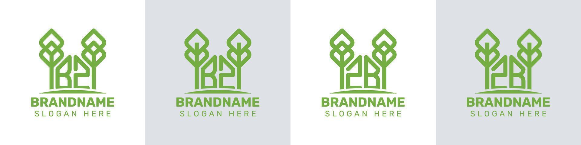 Letters BZ and ZB Greenhouse Logo, for business related to plant with BZ or ZB initials vector