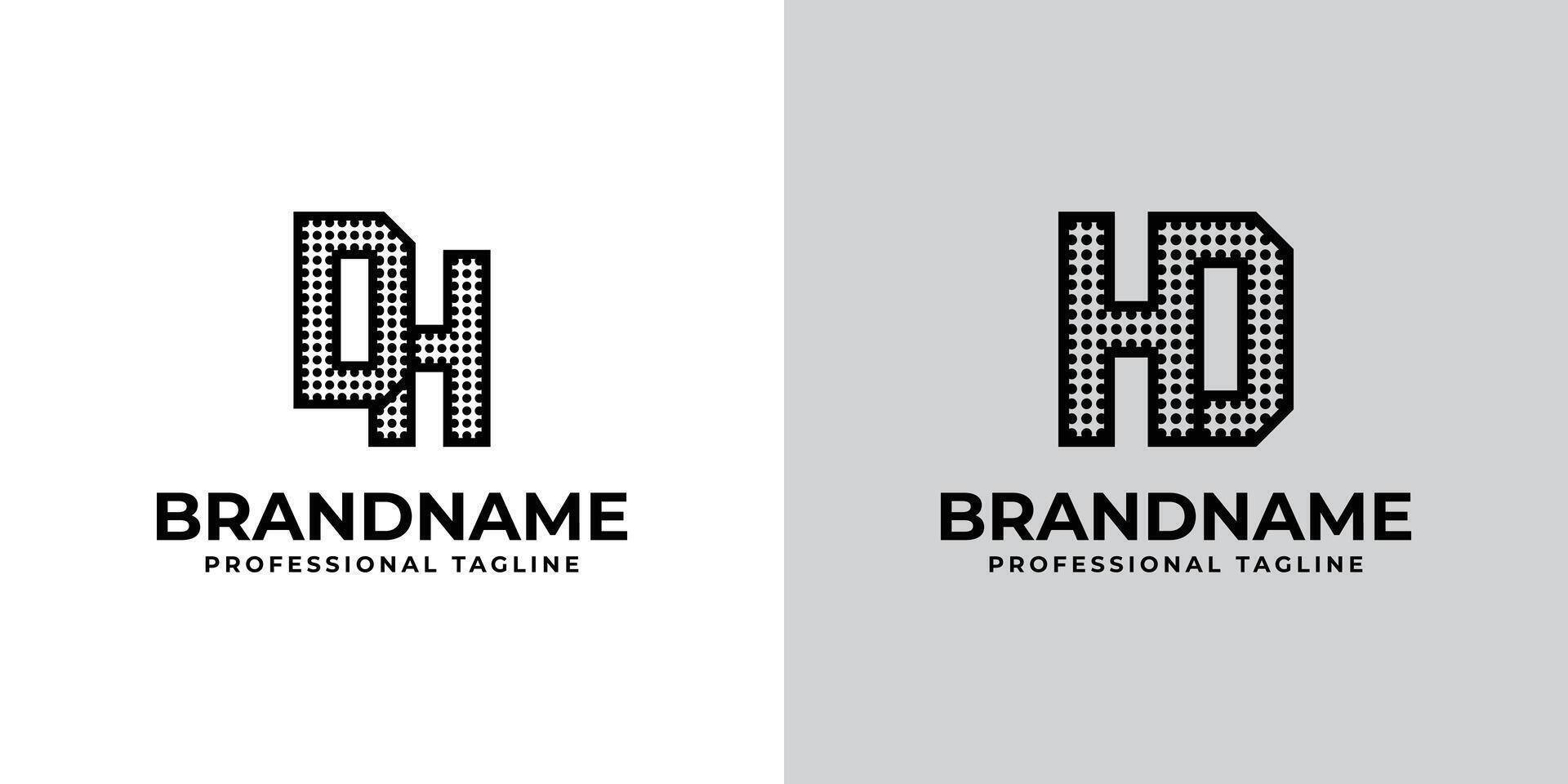 Letters DH and HD Dot Monogram Logo, Suitable for business with DH or HD initials vector