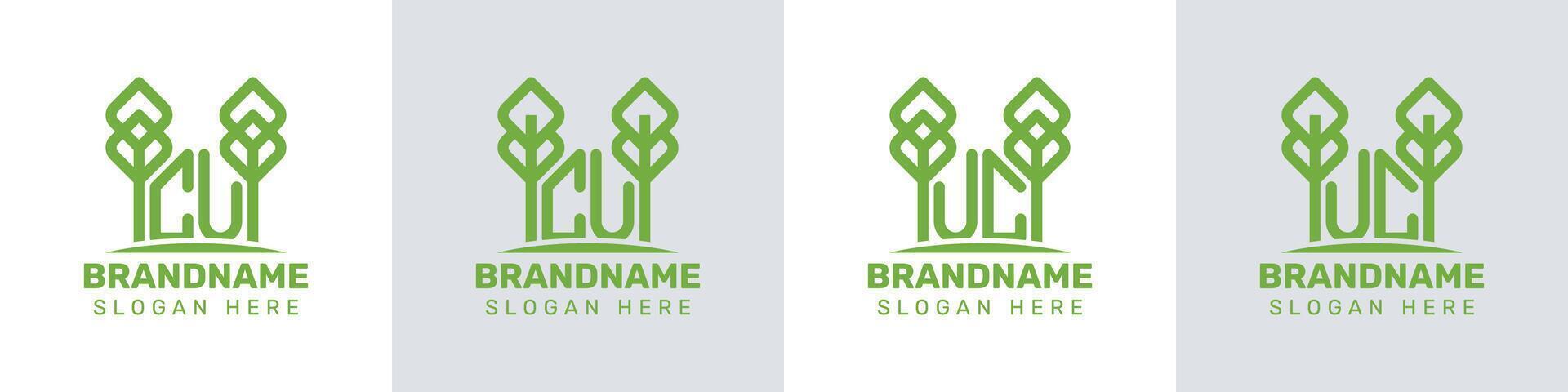 Letters CU and UC Greenhouse Logo, for business related to plant with CU or UC initials vector