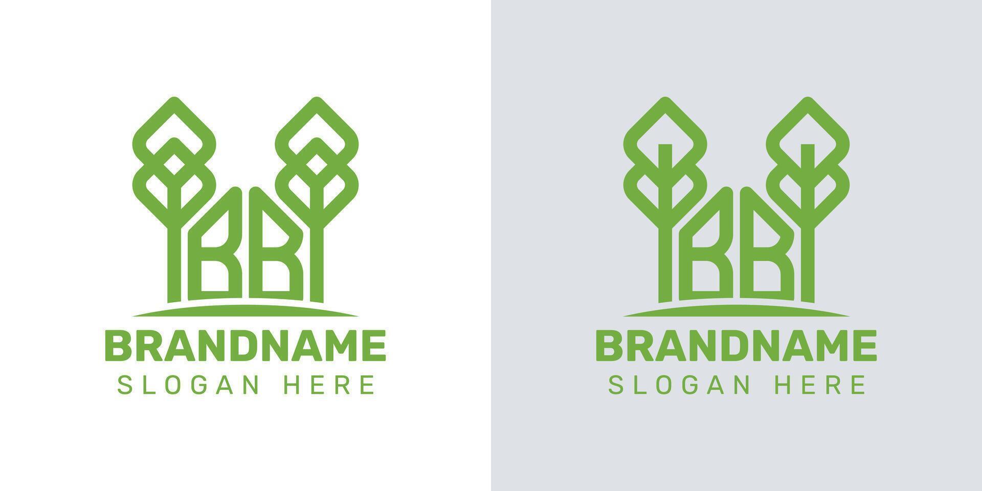 Letters BB Greenhouse Logo, for business related to plant with BB initials vector