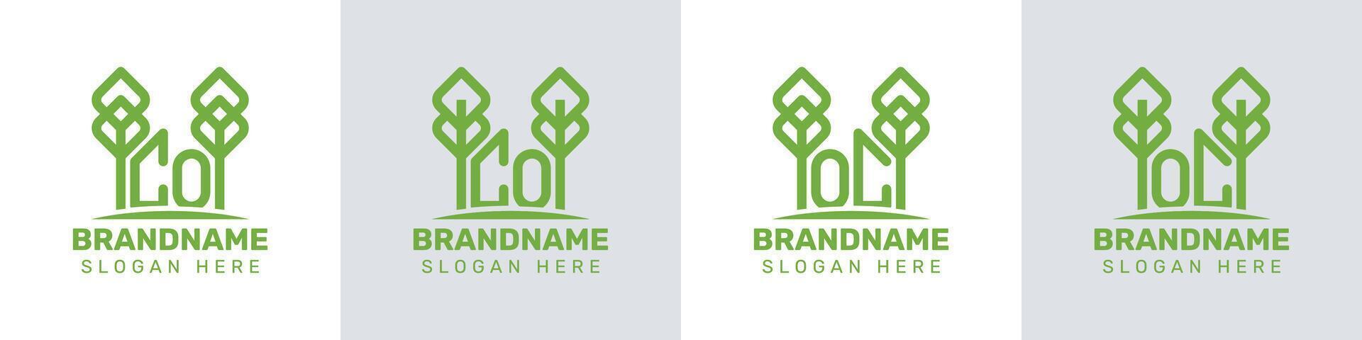 Letters CO and OC Greenhouse Logo, for business related to plant with CO or OC initials vector
