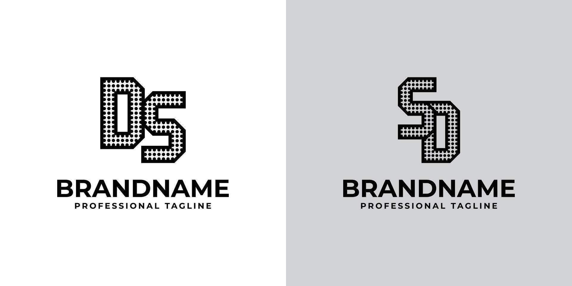 Letters DS and SD Dot Monogram Logo, Suitable for business with DS or SD initials vector