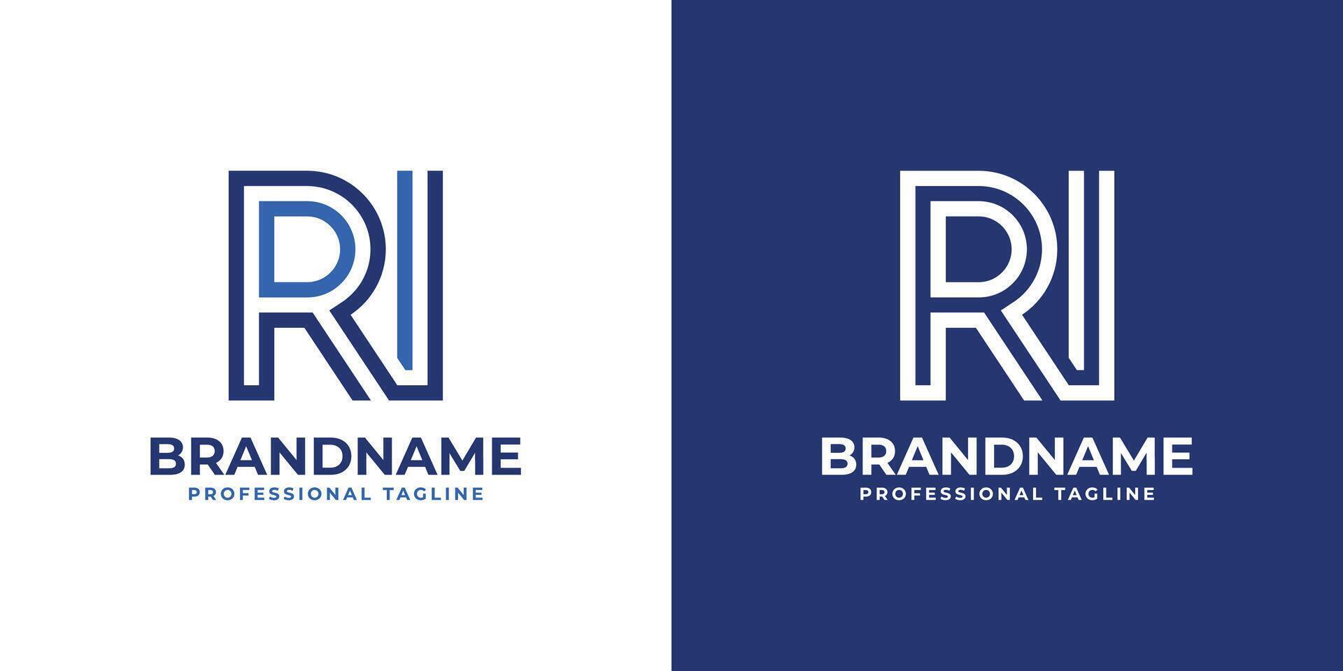 letras Rhode Island línea monograma logo, adecuado para negocio con Rhode Island o ir iniciales vector