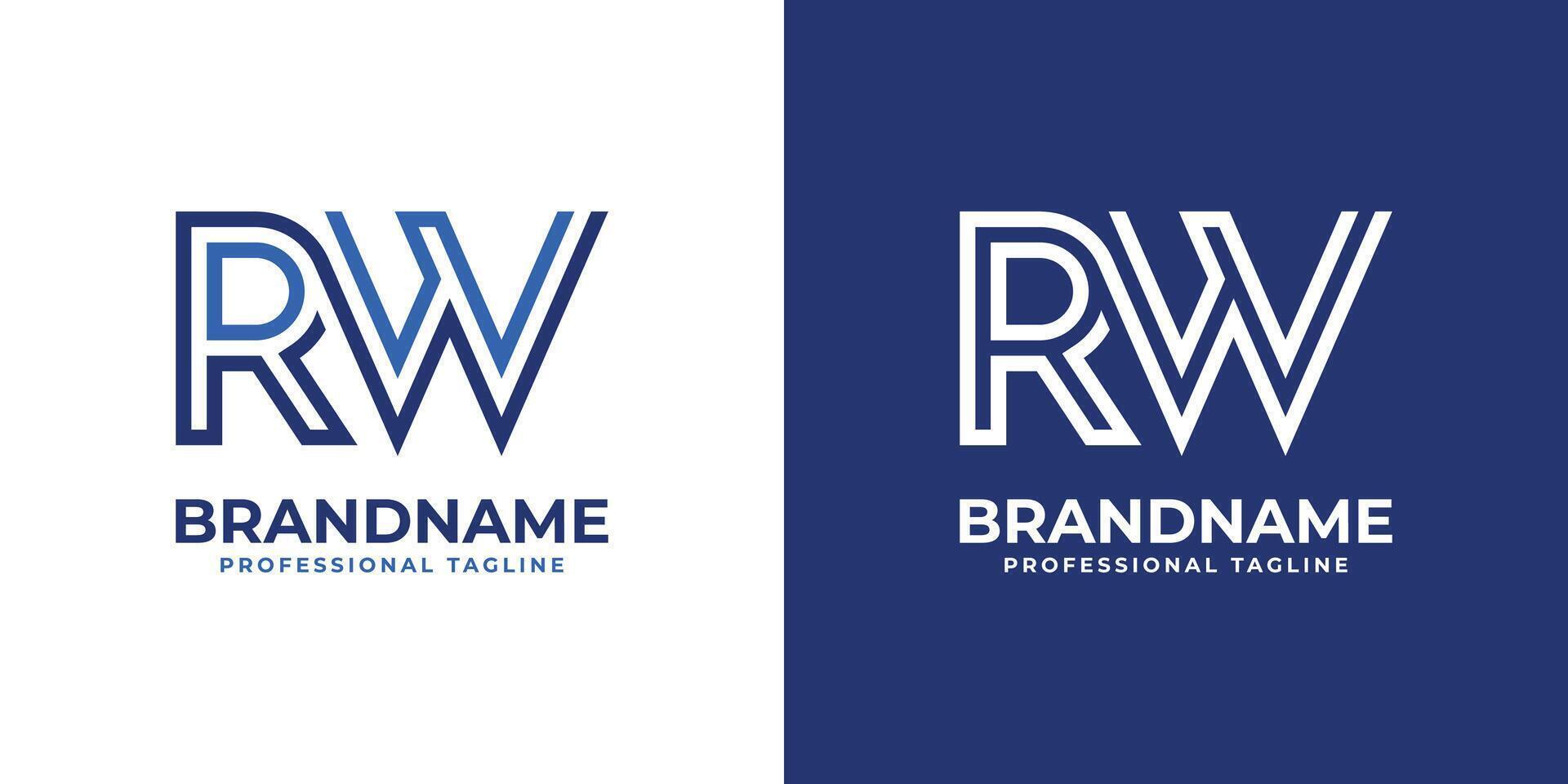 Letters RW Line Monogram Logo, suitable for business with RW or WR initials vector