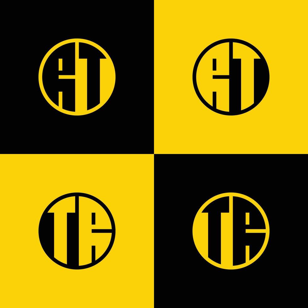 Simple RT and TR Letters Circle Logo Set, suitable for business with RT and TR initials vector