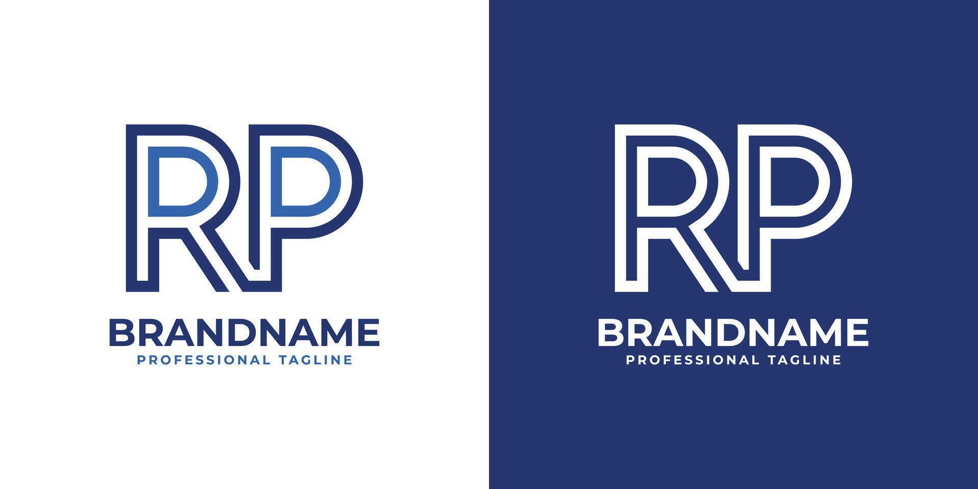 Letters RP Line Monogram Logo, suitable for business with RP or PR initials vector