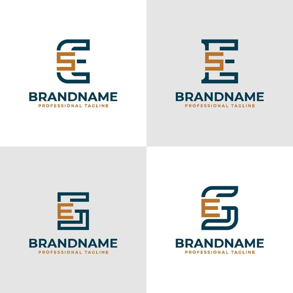 Elegant Letters ES and SE Monogram Logo, suitable for business with ES or SE initials vector