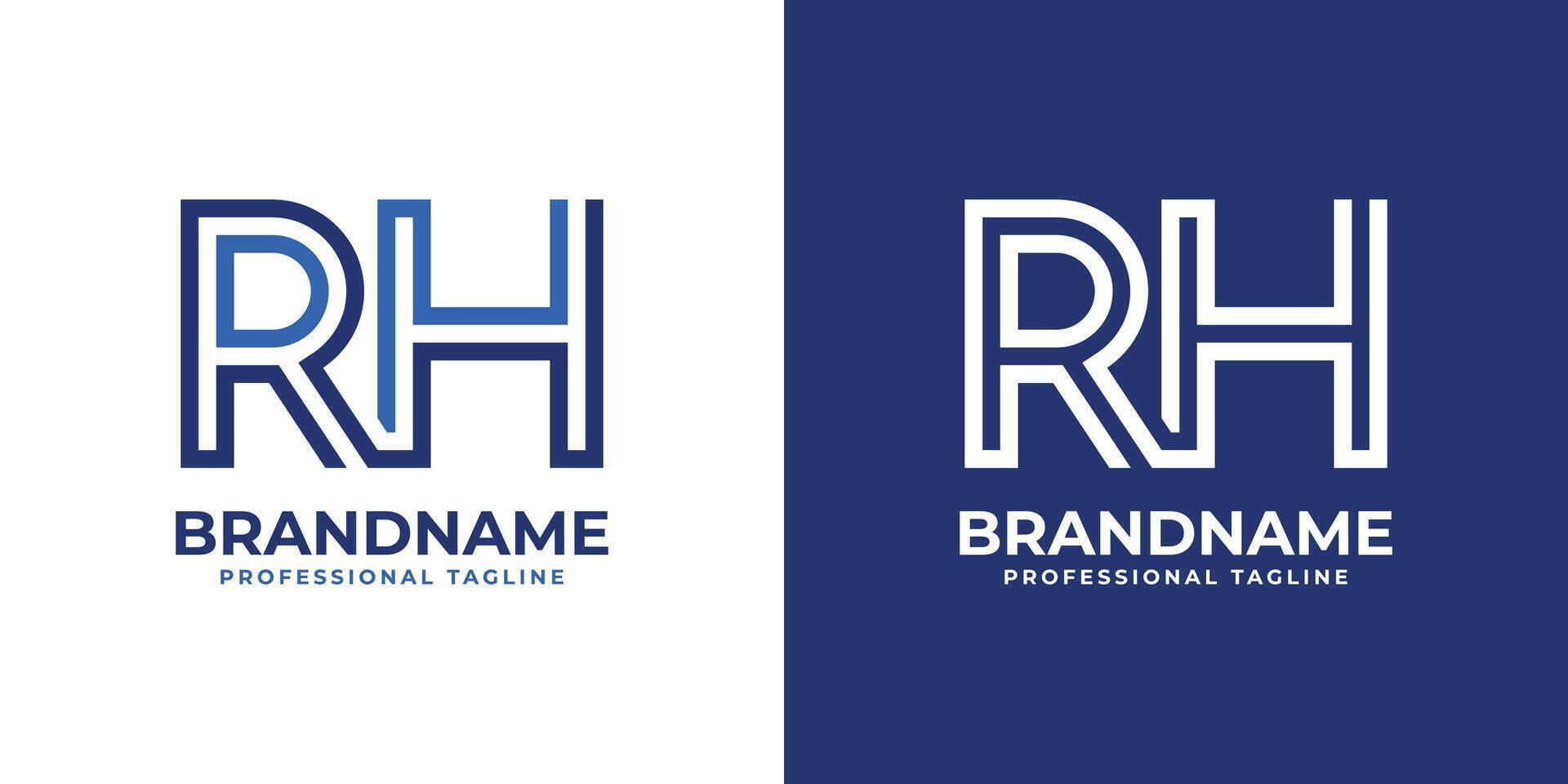 Letters RH Line Monogram Logo, suitable for business with RH or HR initials vector