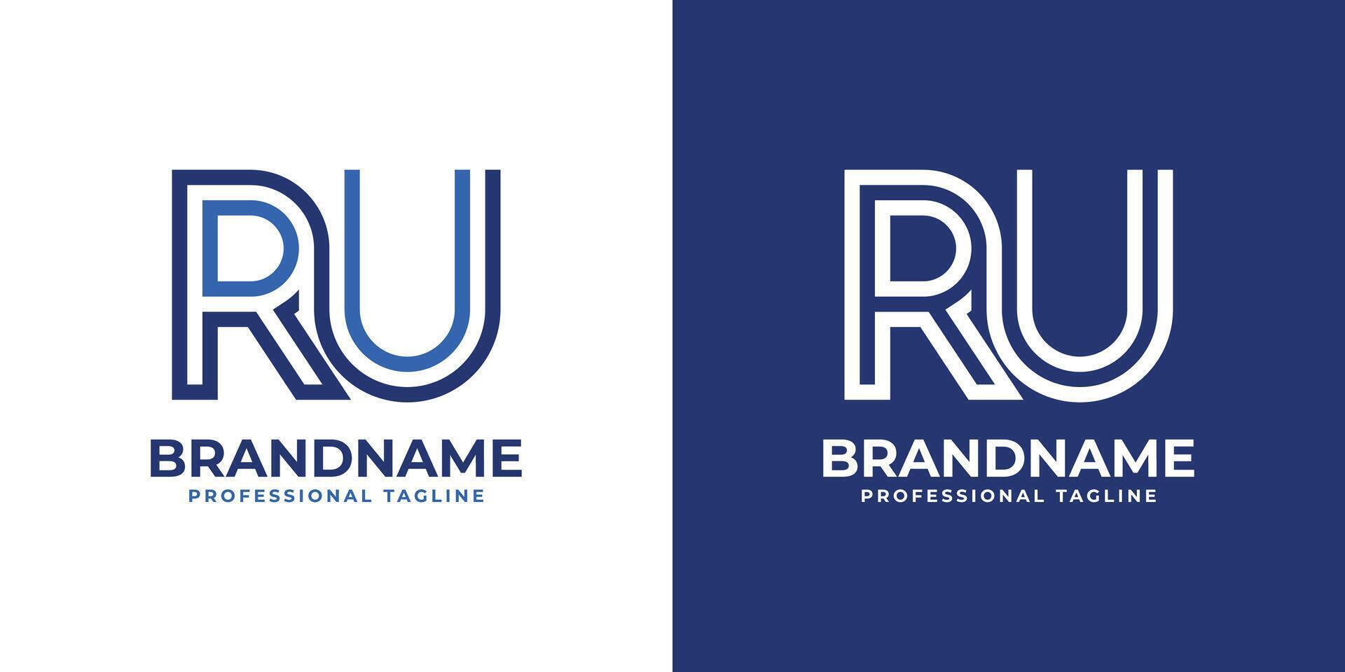 Letters RU Line Monogram Logo, suitable for business with RU or UR initials vector