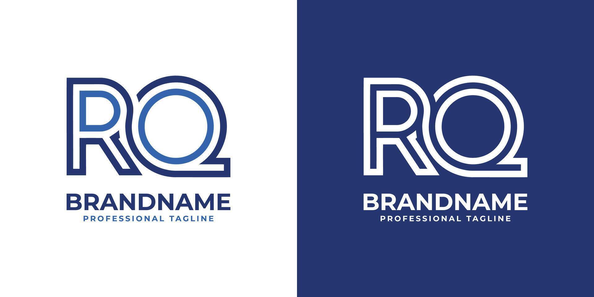 Letters RQ Line Monogram Logo, suitable for business with RQ or QR initials vector