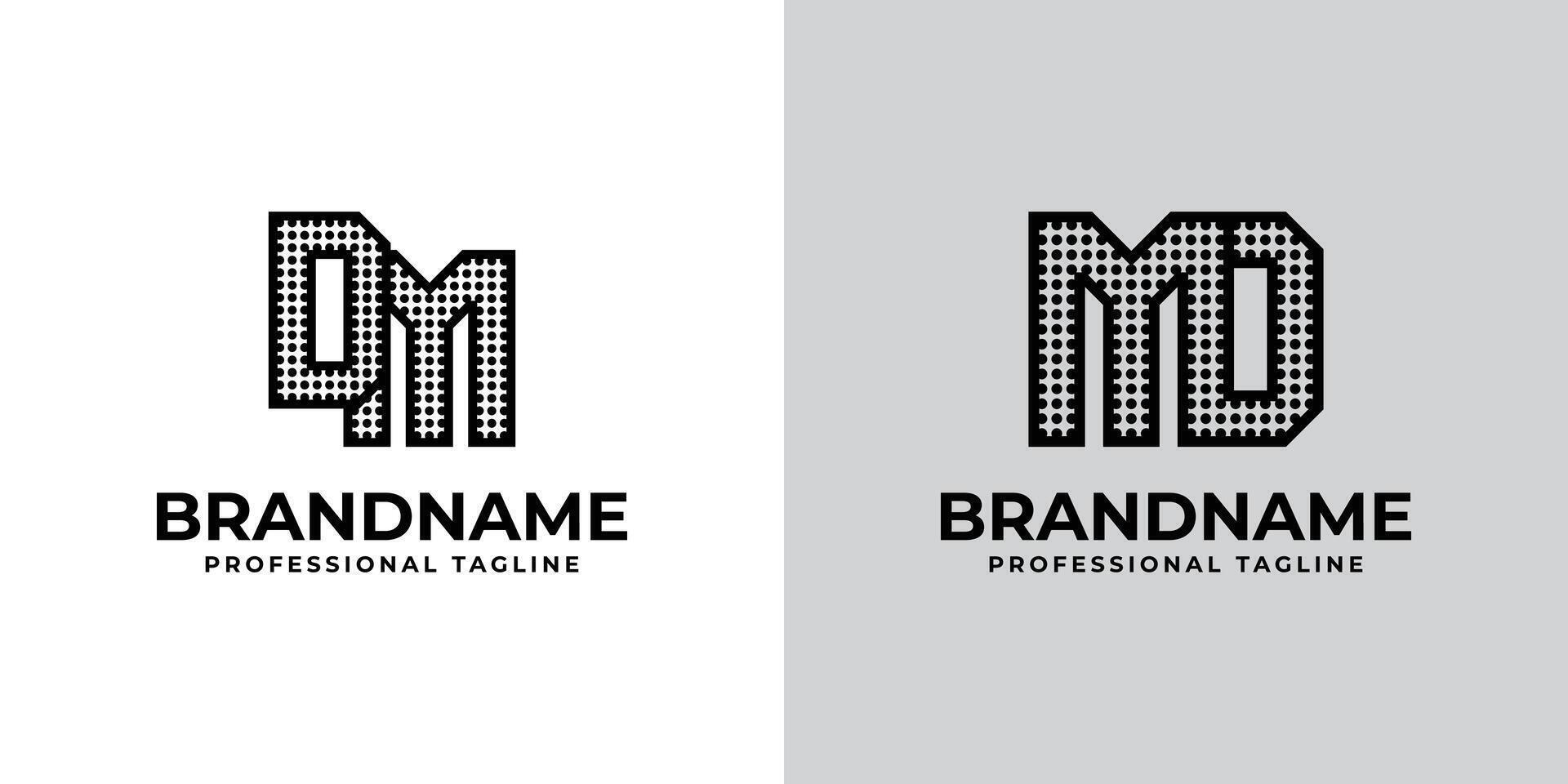 Letters DM and MD Dot Monogram Logo, Suitable for business with DM or MD initials vector