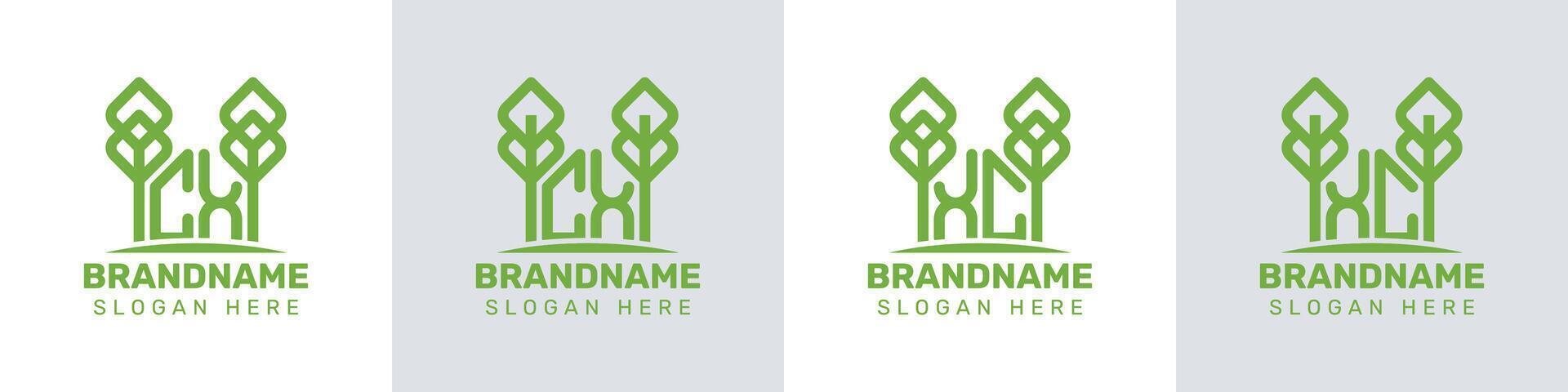 Letters CX and XC Greenhouse Logo, for business related to plant with CX or XC initials vector