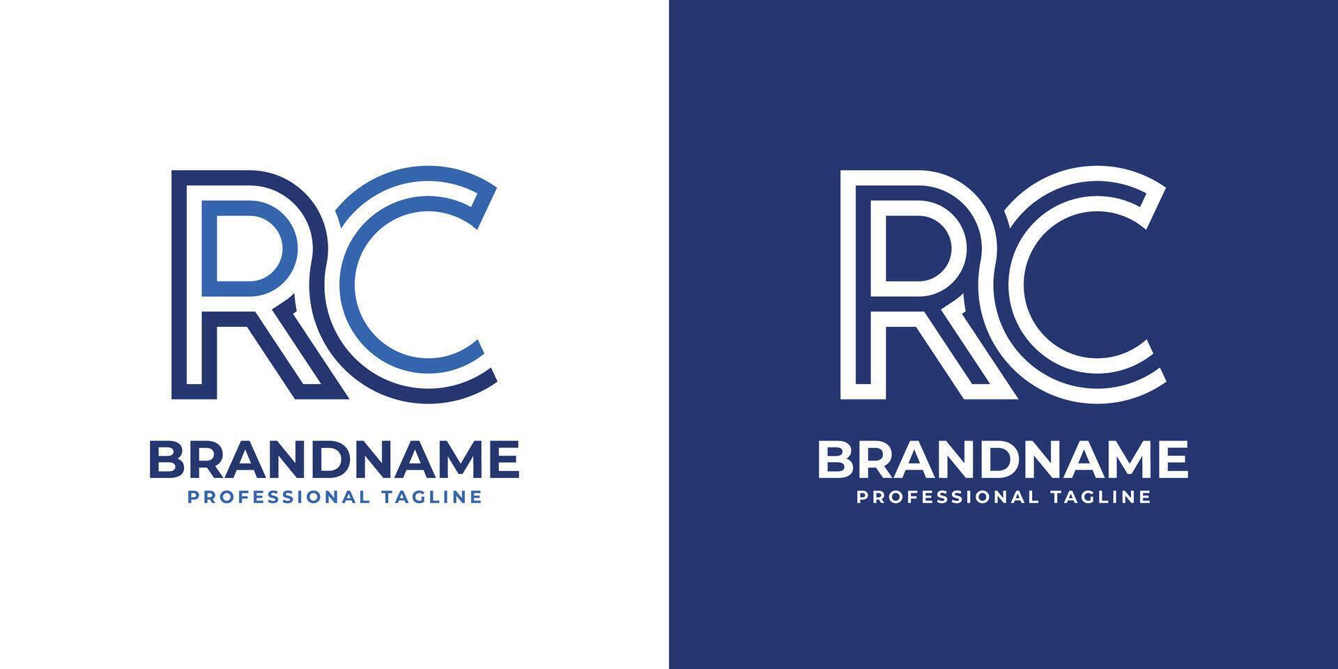 Letters RC Line Monogram Logo, suitable for business with RC or CR initials vector