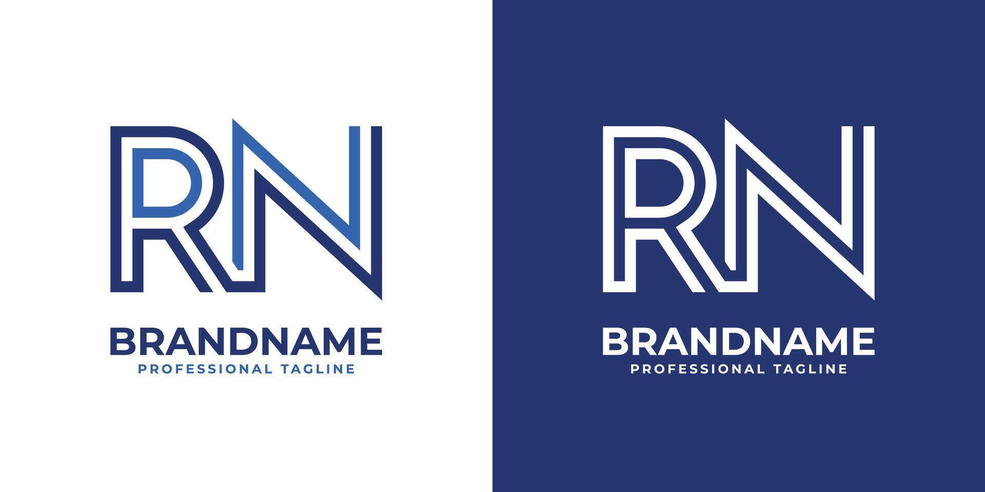 Letters RN Line Monogram Logo, suitable for business with RN or NR initials vector