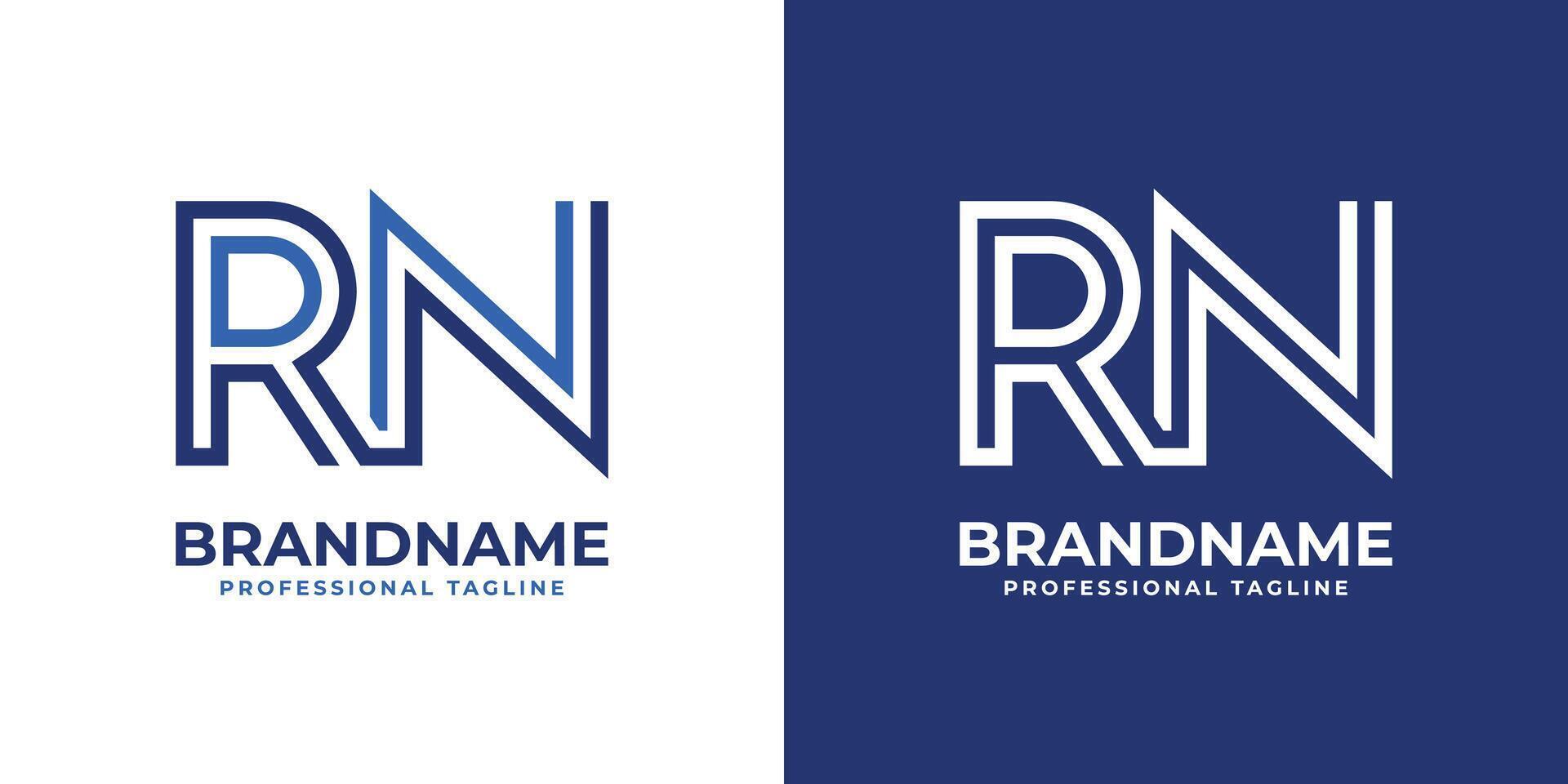 letras rn línea monograma logo, adecuado para negocio con rn o nr iniciales vector