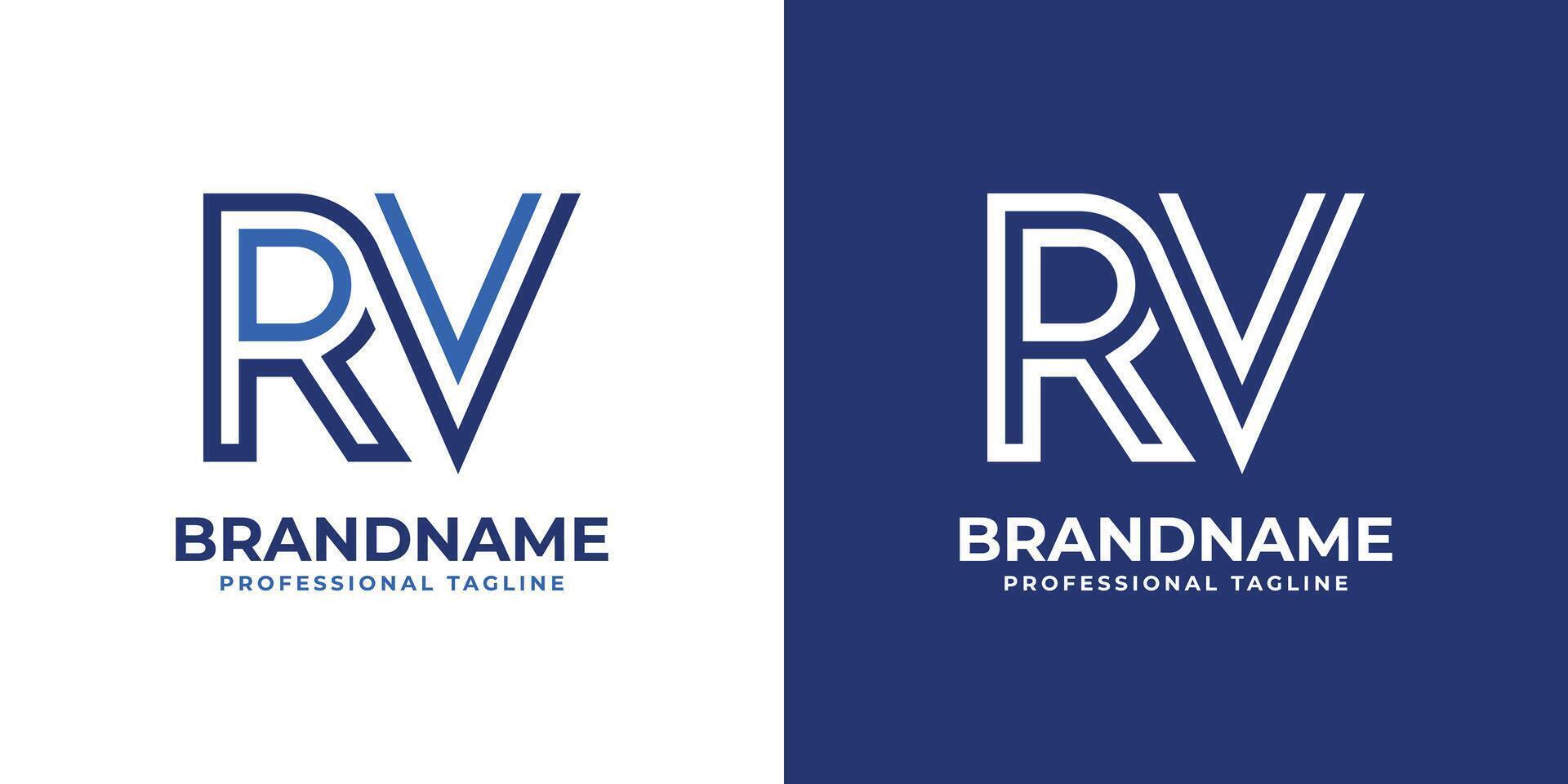 Letters RV Line Monogram Logo, suitable for business with RV or VR initials vector