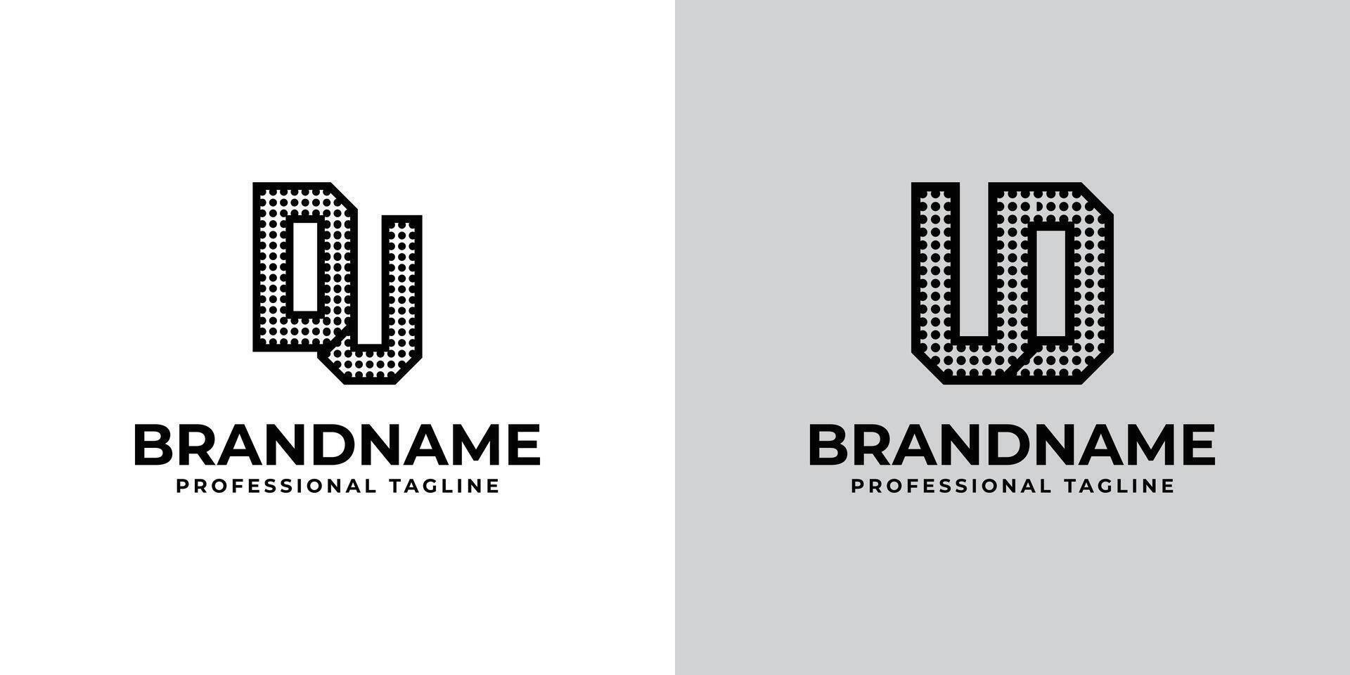 Letters DU and UD Dot Monogram Logo, Suitable for business with DU or UD initials vector