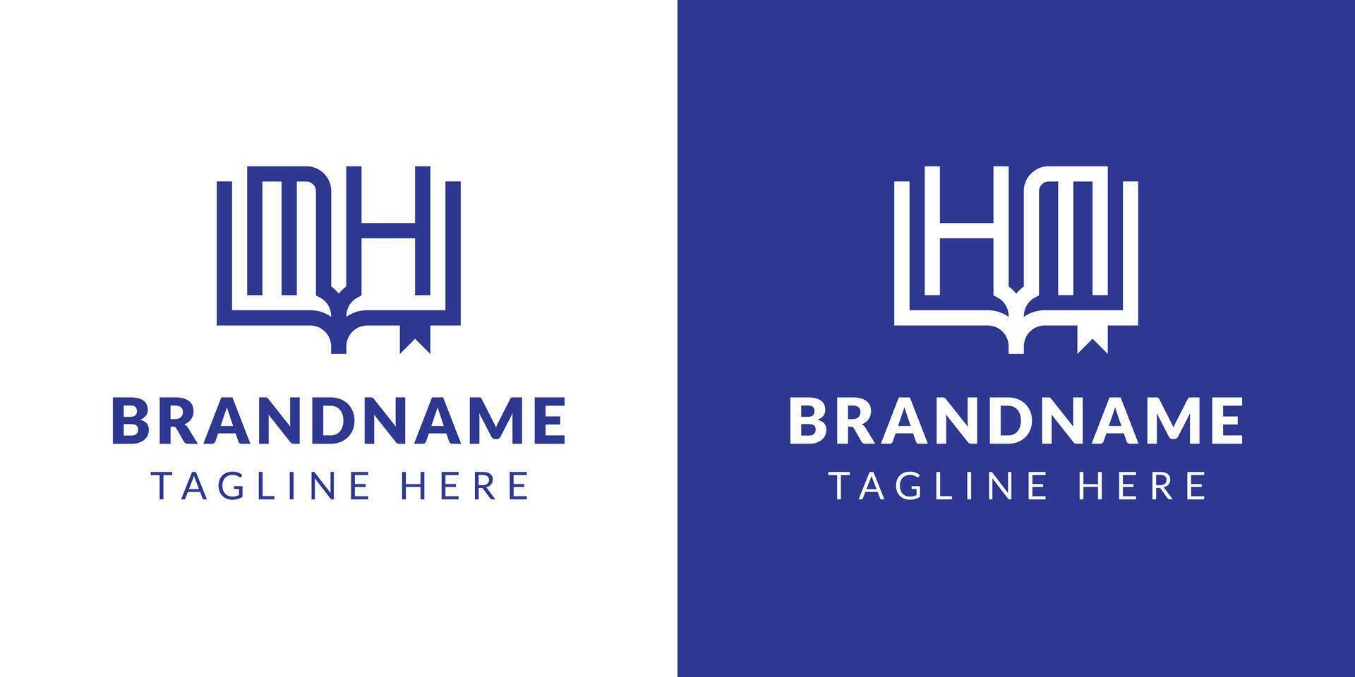 Letters HM and MH Book Logo, suitable for business related to book with HM or MH initials vector