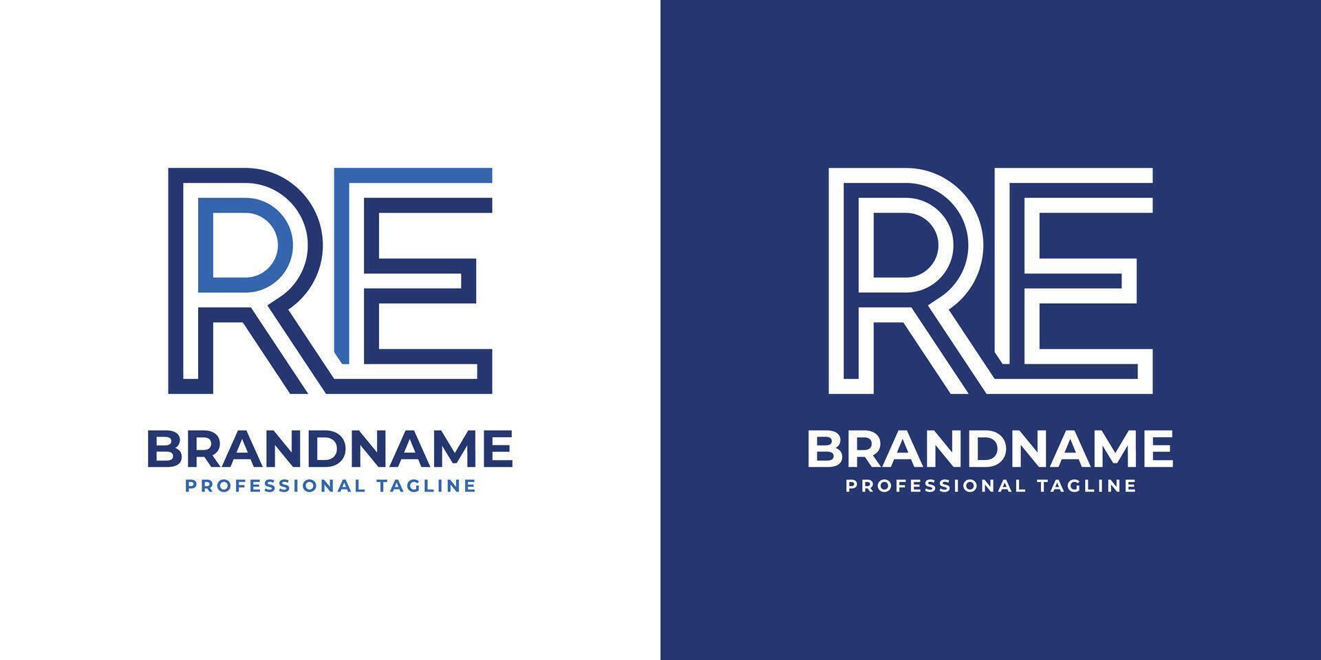 Letters RE Line Monogram Logo, suitable for business with RE or ER initials vector