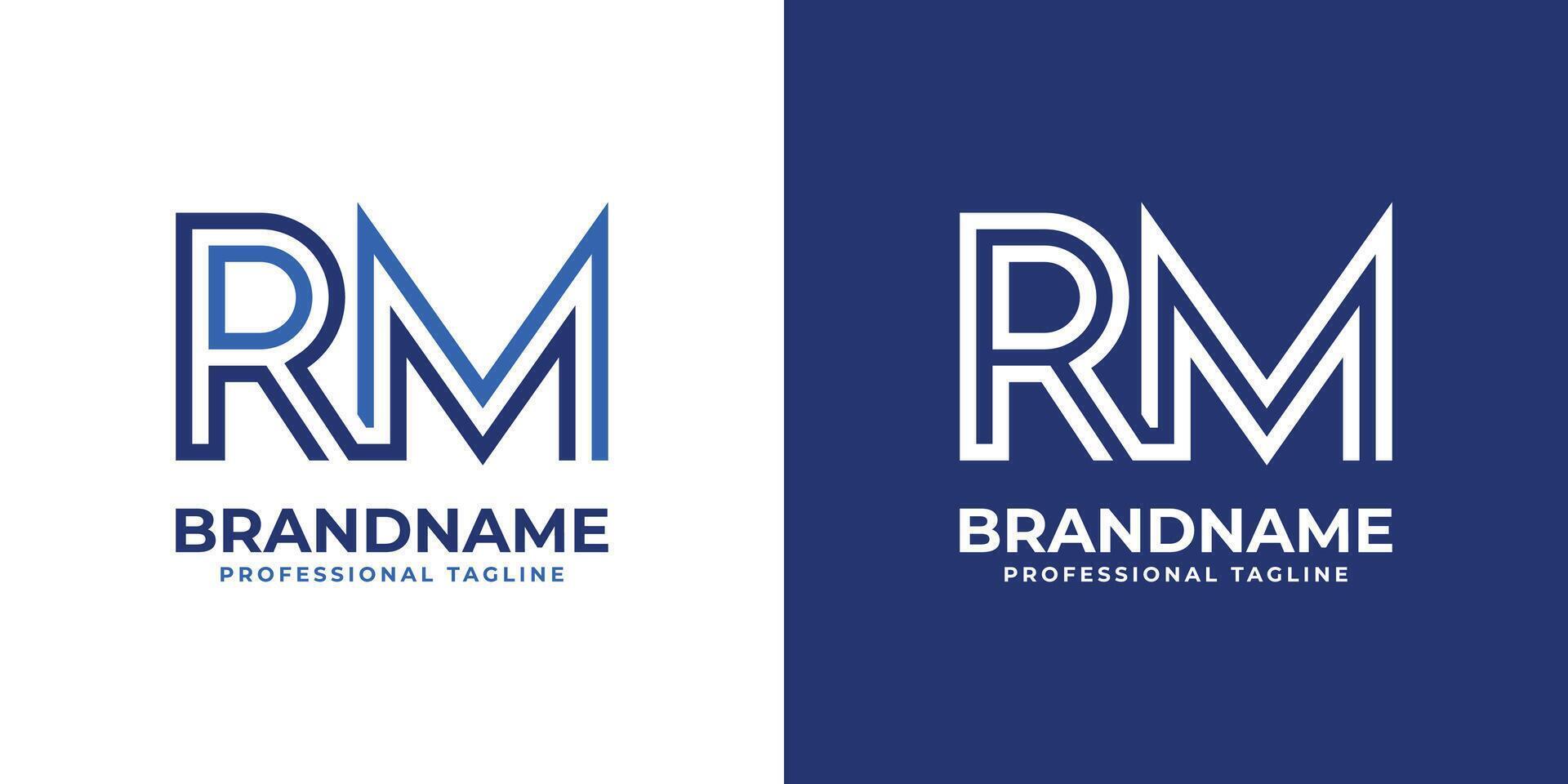 Letters RM Line Monogram Logo, suitable for business with RM or MR initials vector