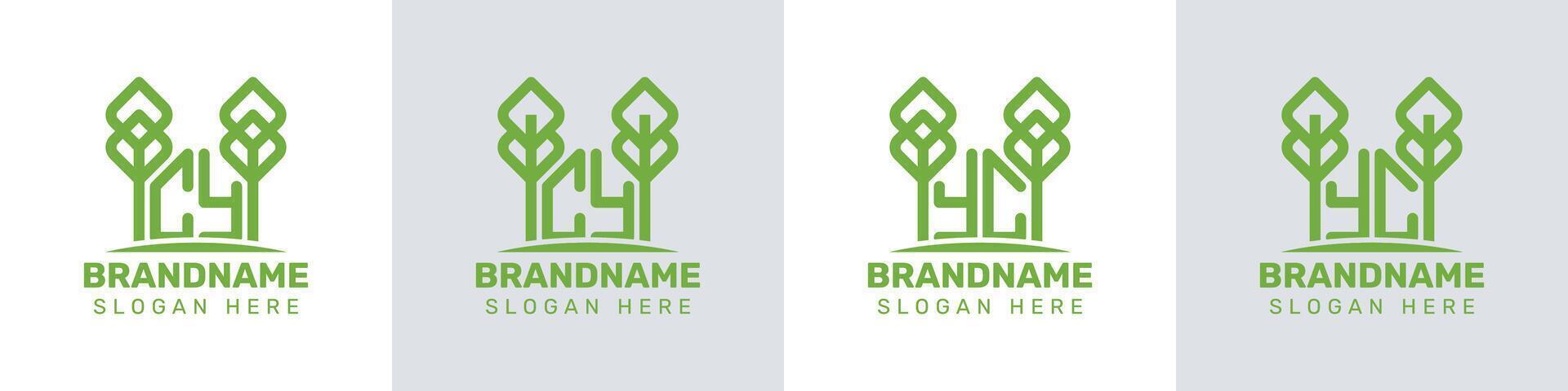 Letters CY and YC Greenhouse Logo, for business related to plant with CY or YC initials vector