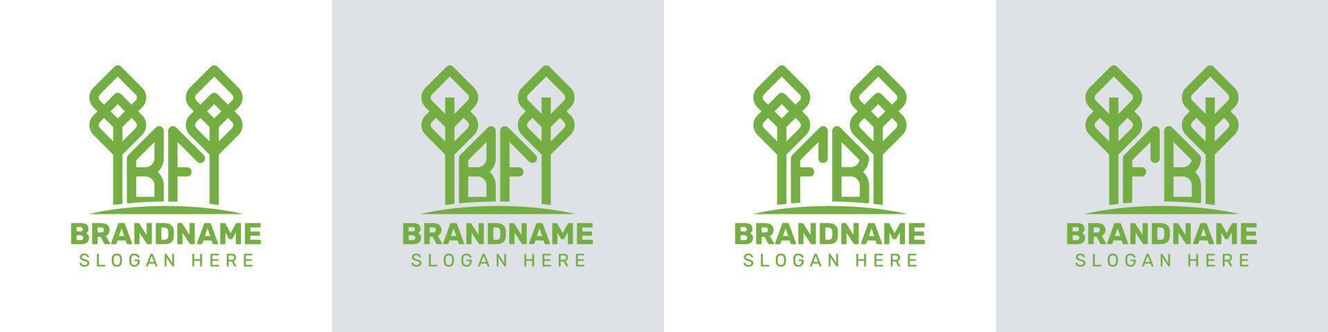 Letters BF and FB Greenhouse Logo, for business related to plant with BF or FB initials vector