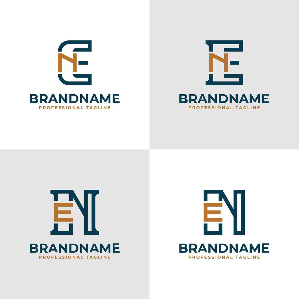 Elegant Letters EN and NE Monogram Logo, suitable for business with EN or NE initials vector