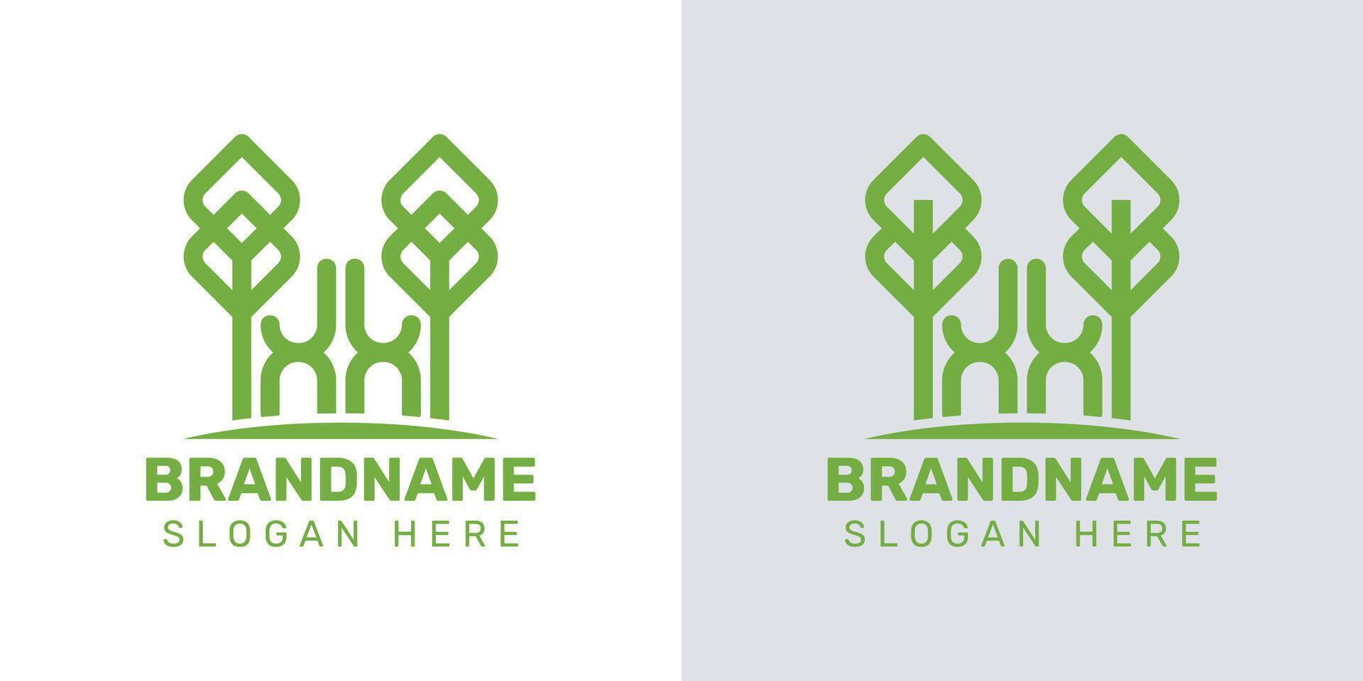Letters XX Greenhouse Logo, for business related to plant with XX initials vector