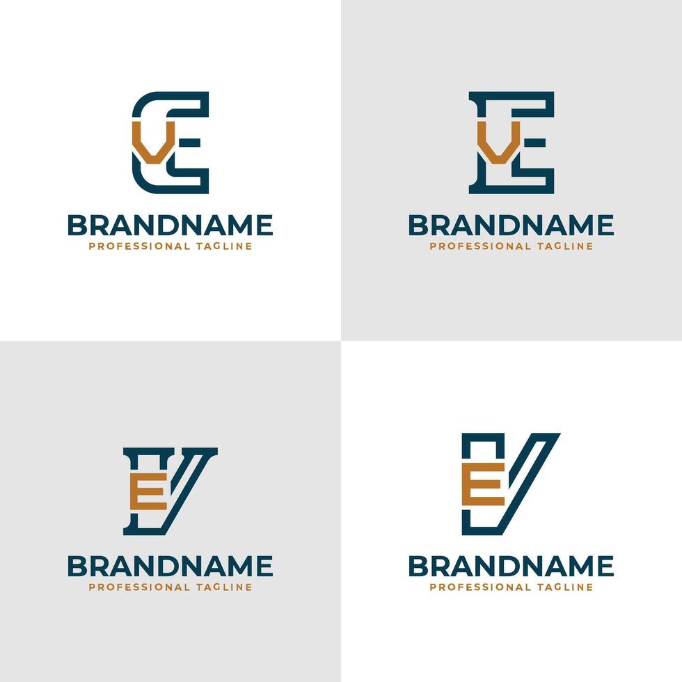 Elegant Letters EV and VE Monogram Logo, suitable for business with EV or VE initials vector